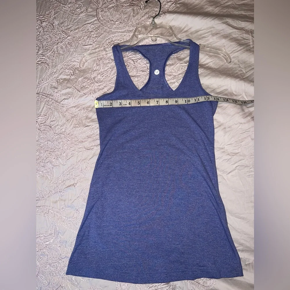 Lululemon CRB Cool Racerback Reversible Tank Heathered Luon Pigment Blue Size 4
